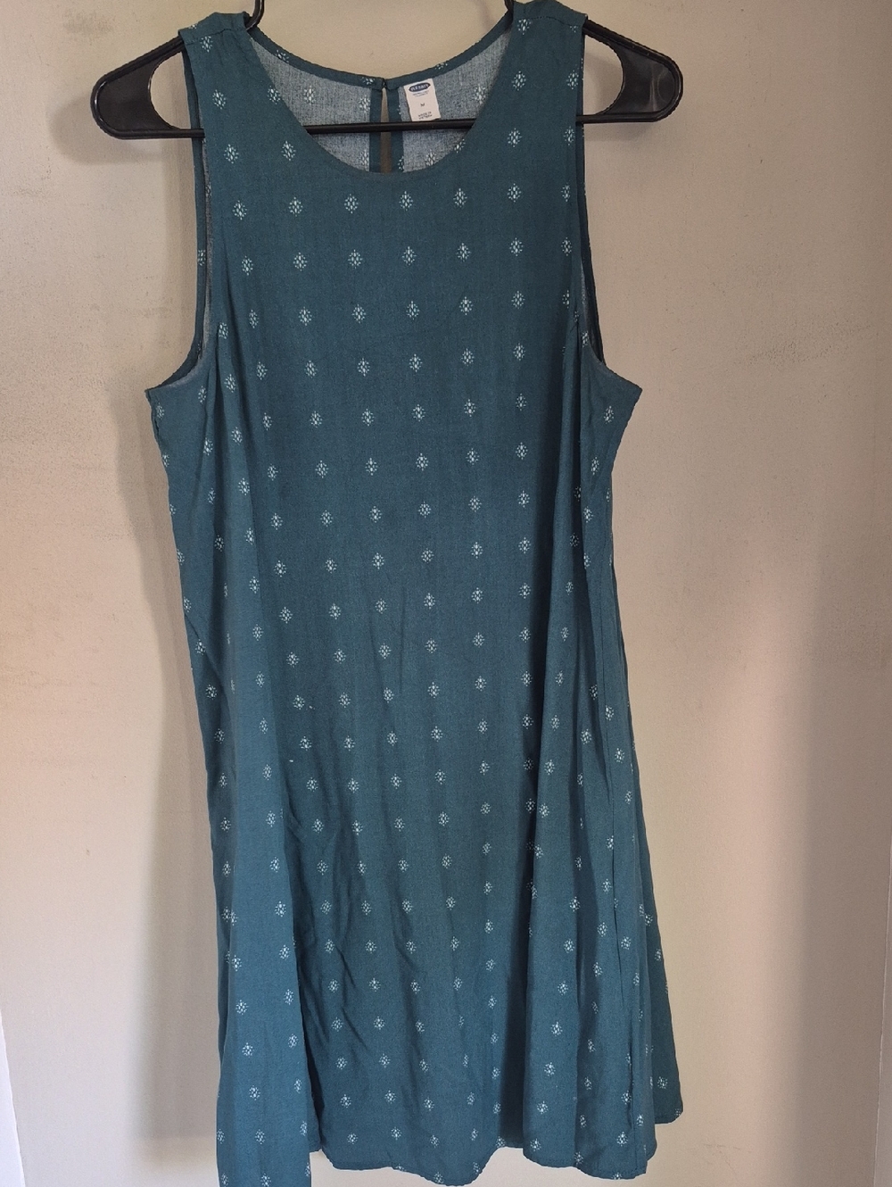 Old Navy Teal Shift Dress with Tiny White Dot Motif